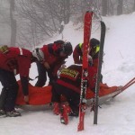 Ski accident rescue